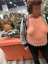 grandma without bra on the go